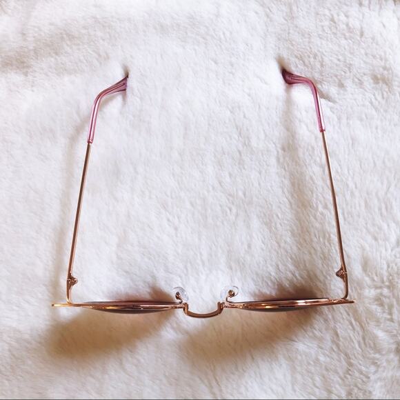 Mia Rose Gold Cat Eye Retro Round Tint Sunglasses - Picture 2 of 9